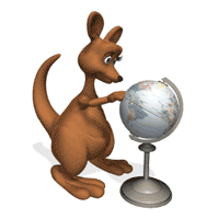 Kangaroo Spin Globe Animated Clipart1.gif
