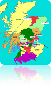 Click on the area of Scotland where you are seeking property to let ....