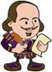 Royalty-free Clip Art: Shakespeare With A Beard And Mustache Holding A Quill Pen And A Piece Of Paper